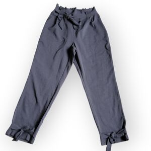 Grace Karin Grey Paperbag Waist Trousers with Ankle Ties